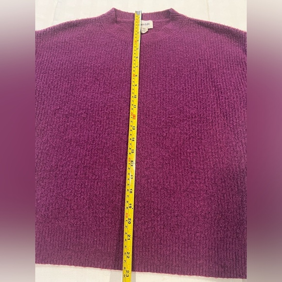 Open Edit Crewneck Roomy Soft Purple Sweater - Picture 7 of 7